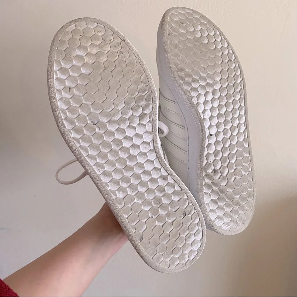 Adidas White and Yellow Cloudfoam Comfort Sneakers